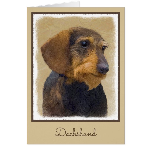 Dachshund (Cabezal alambrada) Pintura original de  (Frente)