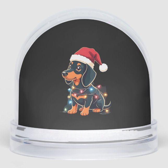 Dachshund Christmas Lights Santa Hat Xmas Dog Love (Anverso)