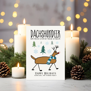 Dachshund Ciervo Alegría de Navidad Divertido