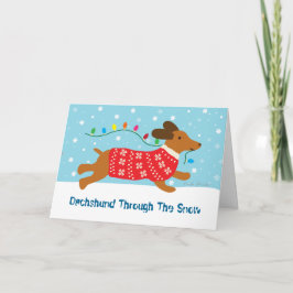 Dachshund con el día de fiesta del navidad de la