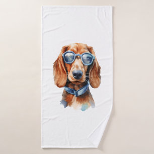 Dachshund con lentes de sol