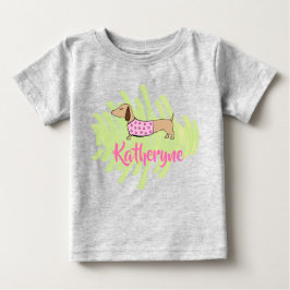Dachshund corazón la camiseta bebé para la primave