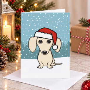 Dachshund crema Santa perro salchicha Navidad