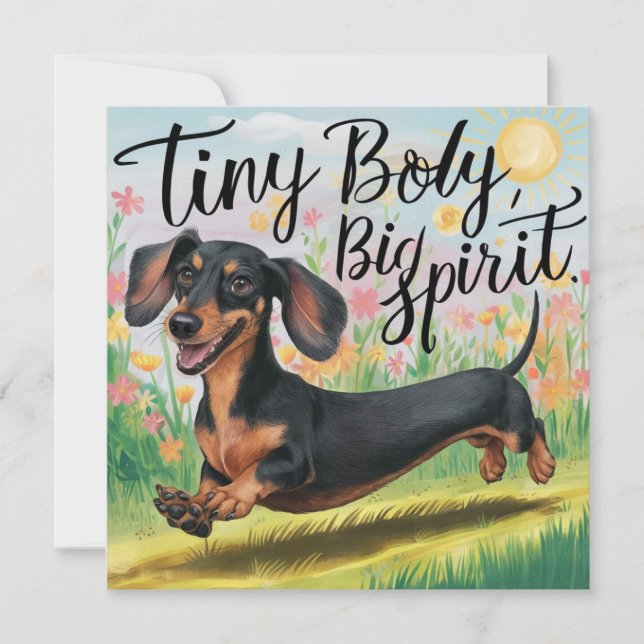 Dachshund Cuerpo Pequeño, Gran Espíritu (Anverso)