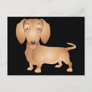 Dachshund Cuppy Dog Blanc Postal Negro