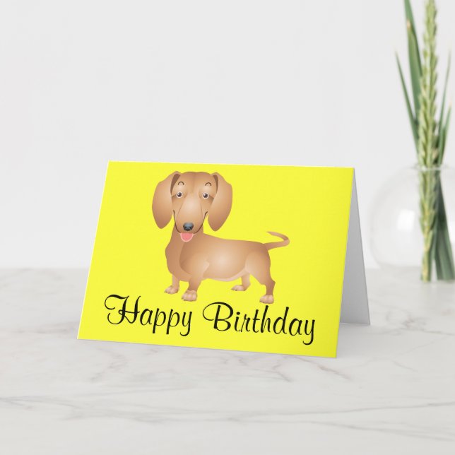Dachshund Cuppy Dog Feliz cumpleaños tarjeta amari (Anverso)