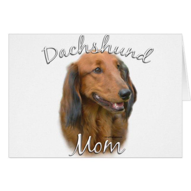 Dachshund (de cabello largo) Mamá 2 (Anverso (Horizontal))