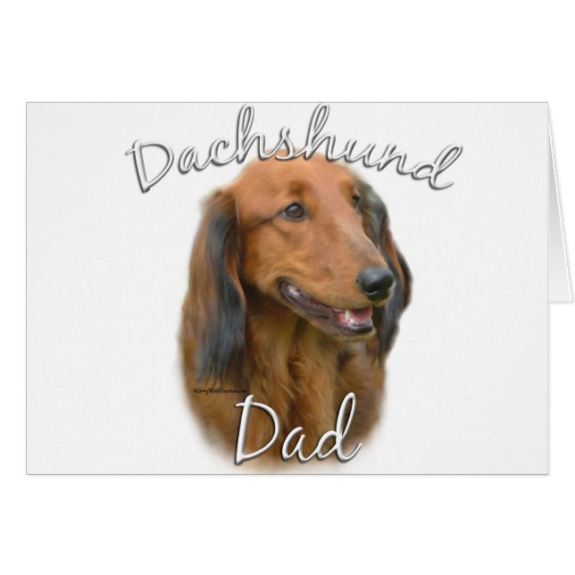 Dachshund (de cabello largo) papá 2 (Anverso (Horizontal))