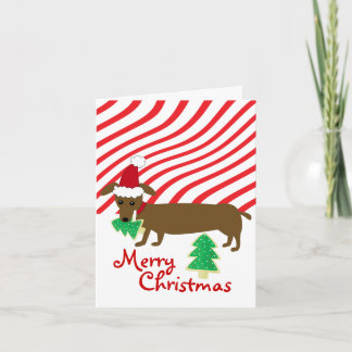 Dachshund de las Felices Navidad