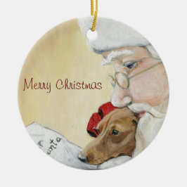 Dachshund de las Felices Navidad y ornamento del