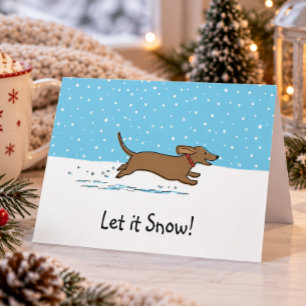 Dachshund Deja que nieve - Feliz Navidad Perrito S