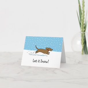 Dachshund Deja que nieve - Feliz Navidad Perrito S