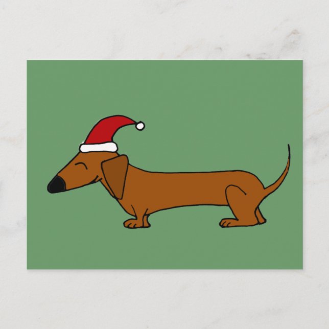 Dachshund divertido en dibujo animado del navidad (Anverso)