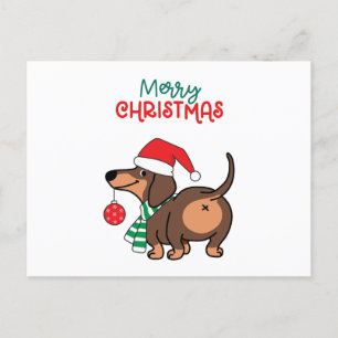 Dachshund Divertido Perro Bonito Feliz Navidad 