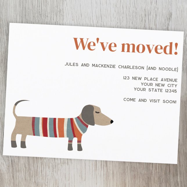 Dachshund Dog Cambio de dirección Invitación (Subido por el creador)