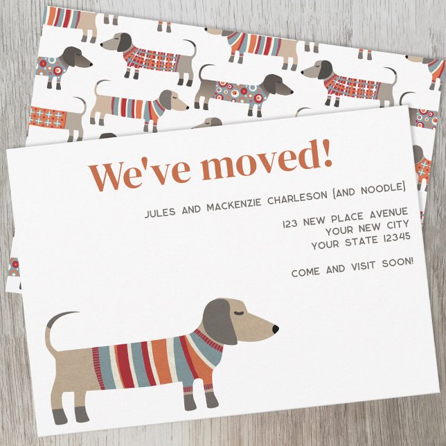 Dachshund Dog Cambio de dirección Invitación (Subido por el creador)