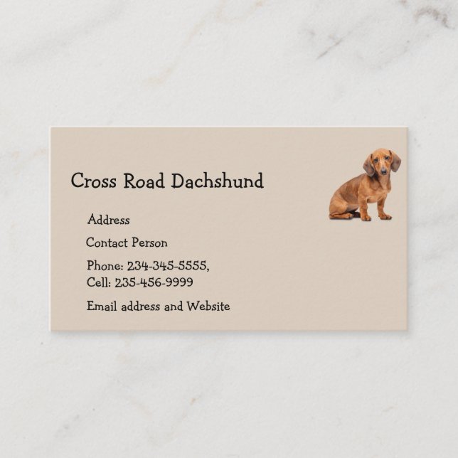 Dachshund Dog Mascota Animal Tarjeta de Negocio Ma (Anverso)