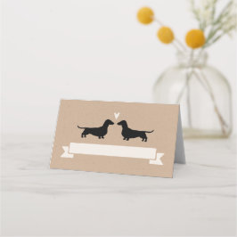 Dachshund Dog Silhouettes Boda Tarjetas de plaza