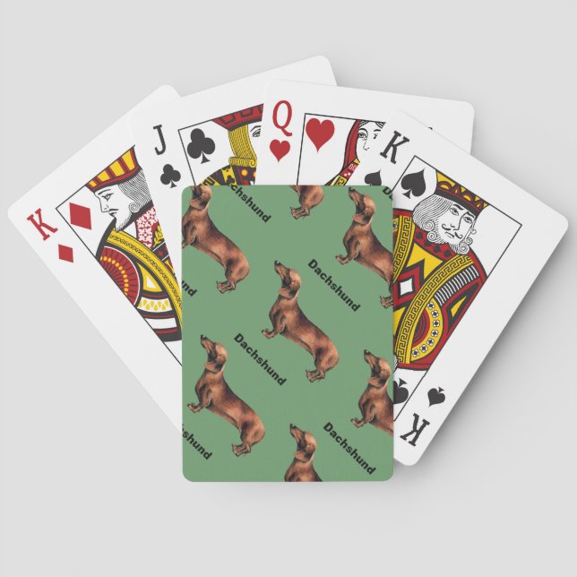Dachshund Dog Tiled - Cartas de juego (Reverso)