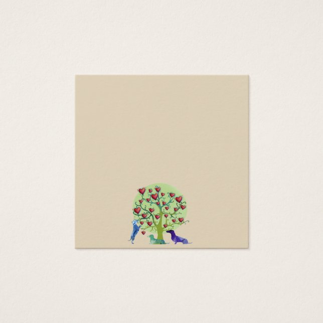 Dachshund Dogs Tree Hearts Art Standard Notes (Anverso)
