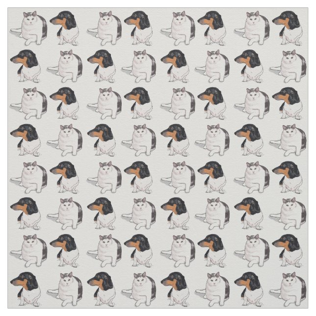 Dachshund e impresión Bobtail japonesa de la tela (Retal)