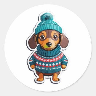 Dachshund en el Pegatina de suéter