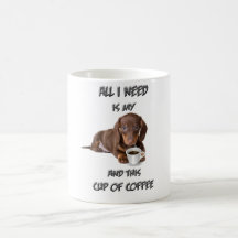 Dachshund en mi taza de café