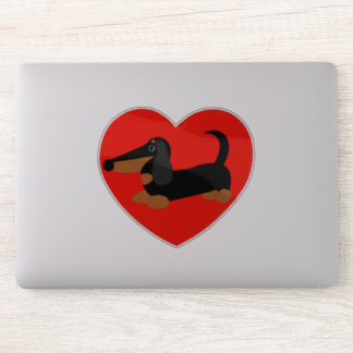 Dachshund Heart Vinyl Pegatina