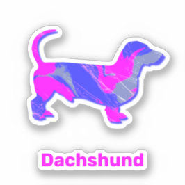 Dachshund Hound Dog Pegatina de vinilo rosa calien