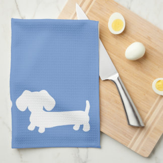 Dachshund Kitchen Dish Toalla Cornflower Azul