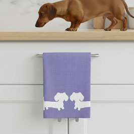 Dachshund Kitchen Dish Toalla Periwinkle Purple