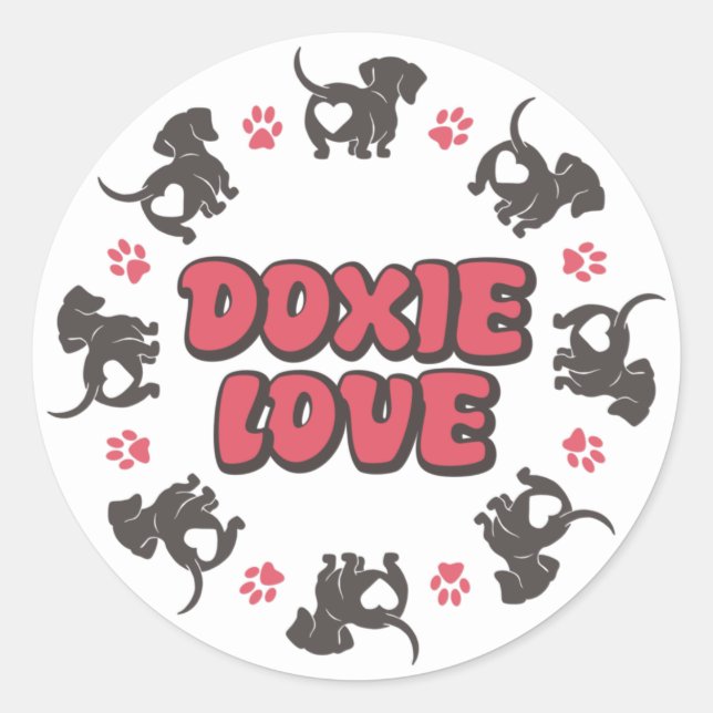 Dachshund Love Pegatina (Anverso)