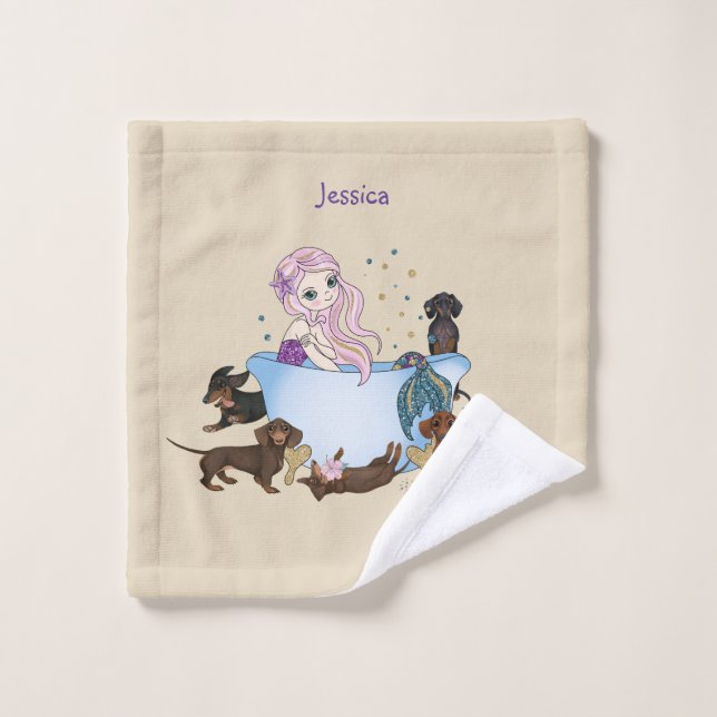 Dachshund Mermaid Lávaro Ropa (Toallita)