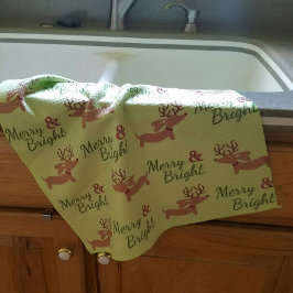 Dachshund Navidades Merry Dish Kitchen Toalla