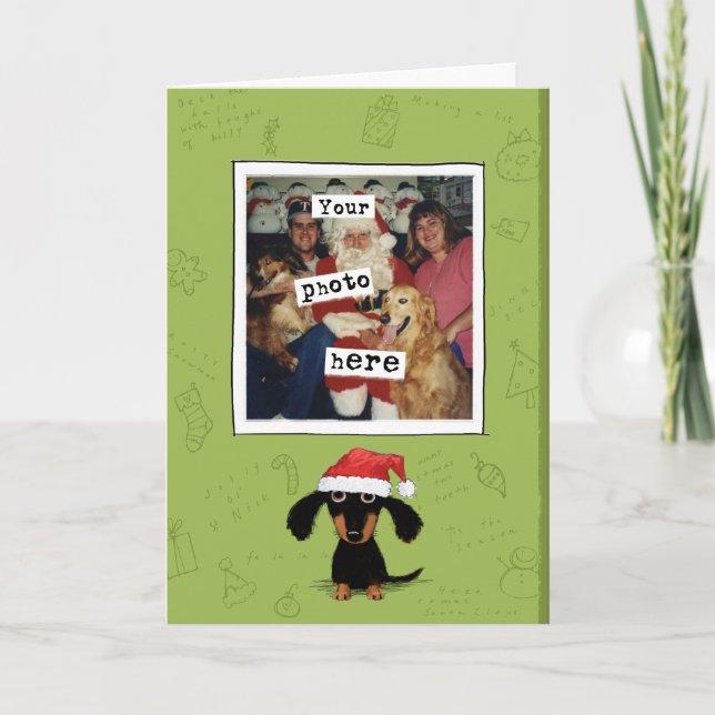 Dachshund Navidades plantilla de fotografía de per (Anverso)
