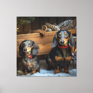 Dachshund Nevado Trineo Decoración de Navidad
