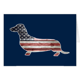 Dachshund patriótico con la bandera americana
