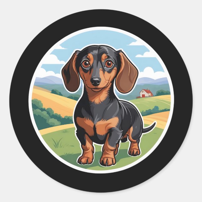Dachshund Pegatina (Anverso)
