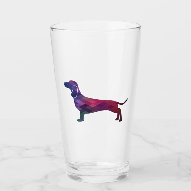 Dachshund Perro Raza Geo Silhouette Purple (Anverso)