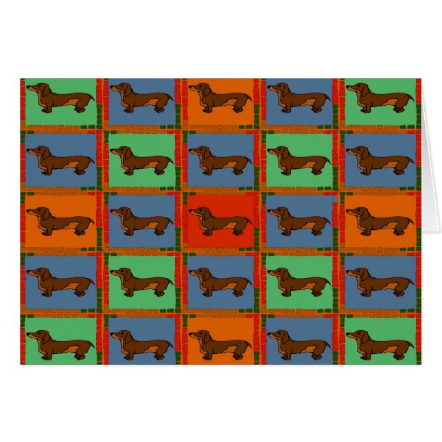 Dachshund Quilt (Anverso (Horizontal))