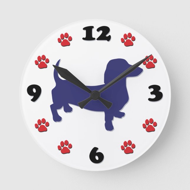 Dachshund, reloj de pared Doxie (Anverso)