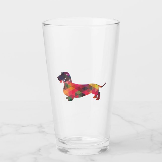 Dachshund Rough Coated Geo Silhouette Multi (Anverso)
