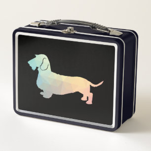 Dachshund Rough Coated Geo Silhouette Pastel