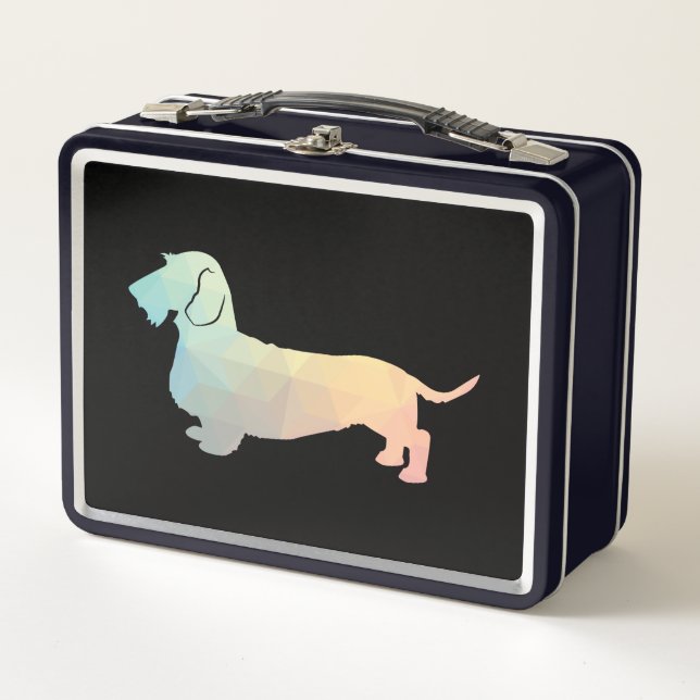 Dachshund Rough Coated Geo Silhouette Pastel (Anverso)