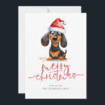 Dachshund Santa Hat 2025 Calendario Feliz Navidad<br><div class="desc">Dachshund Santa Hat 2025 Calendario Feliz Navidad. Disponible digitalmente e impreso. Atractivo y festivo para sus deseos de vacaciones, con este divertido diseño con un perro de invierno dulce en su sombrero de Santa. Feliz Navidad está en un guión moderno y personaliza fácilmente tu saludo y nombre debajo. Un práctico...</div>