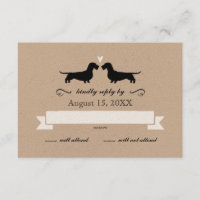 Dachshund Silhouettes (Alambre Haired) Boda RSVP