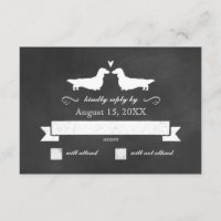 Dachshund Silhouettes (Larga Esperanza) Boda RSVP
