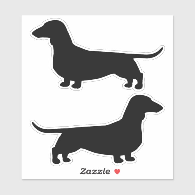Dachshund Silhouettes Wiener Dog Vinyl Pegatina Se (Hoja)