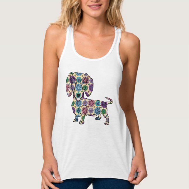 Dachshund - Tank Top de color (Anverso)