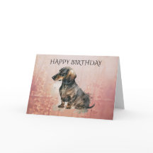 DACHSHUND Tarjeta de perro de salchicha con texto